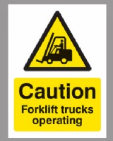 Caution Forklift Trucks Operating Rigid Plastic