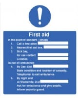 First Aid Information - Action Sign Self Adhesive Vinyl