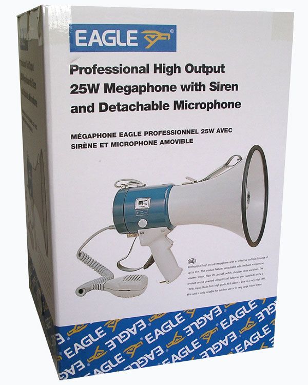Megaphone 25W avec sirène micro main détachable et USB