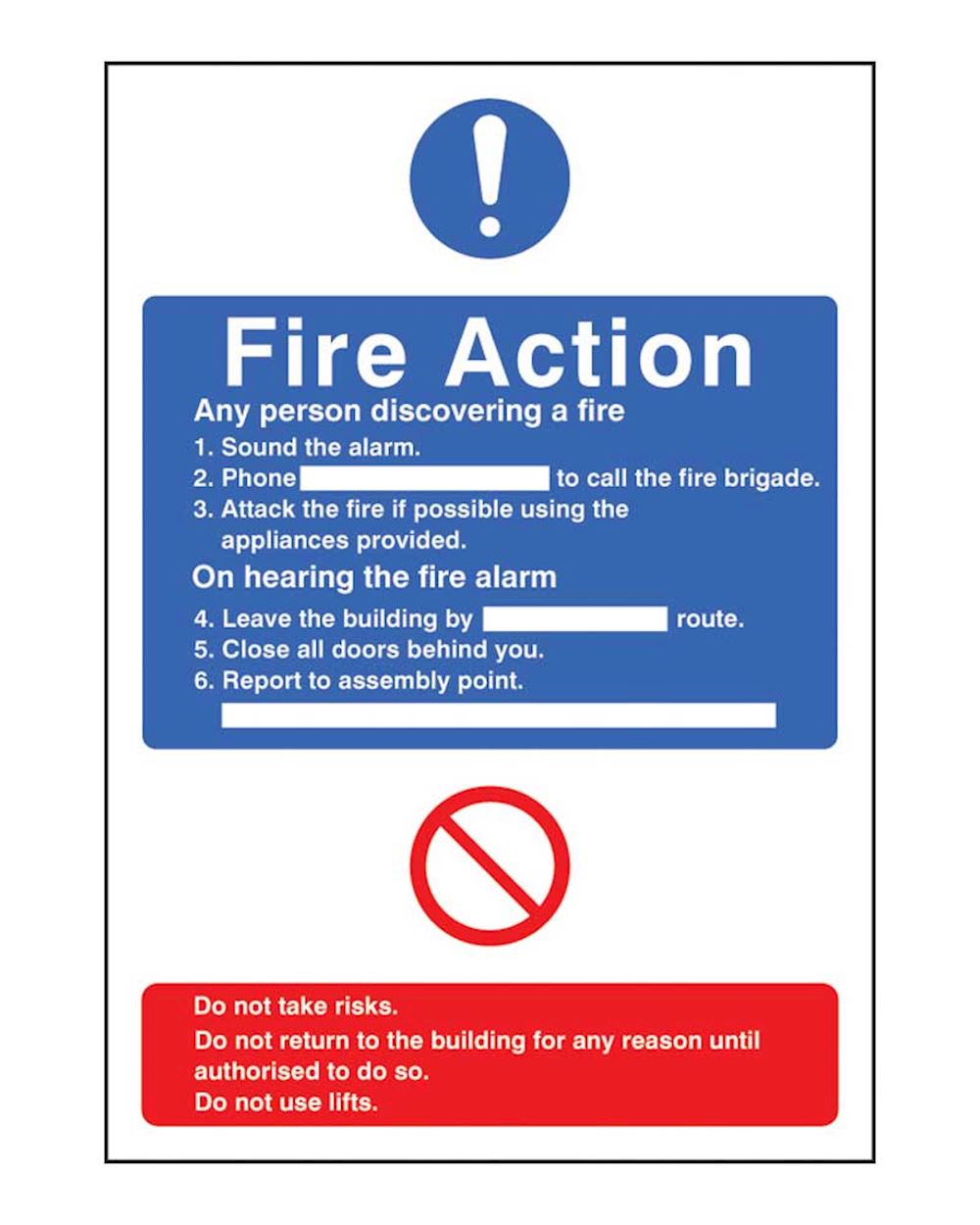 Fire Action Information Sign Rigid Plastic | From Aspli Safety