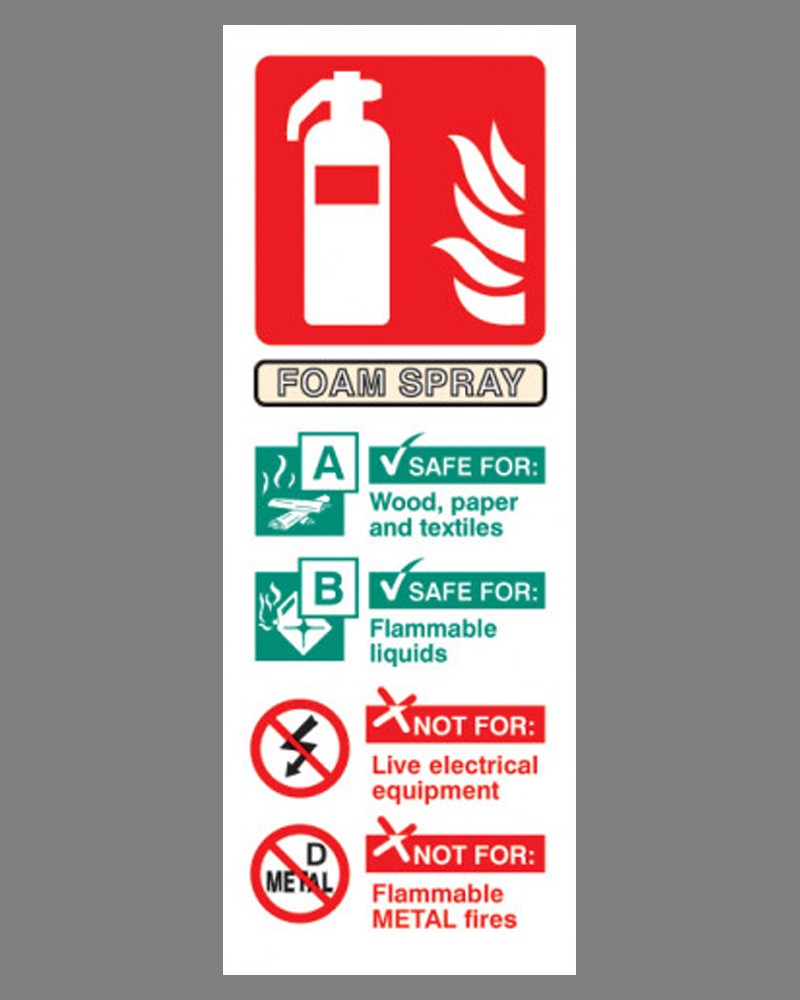 Fire Extinguisher Position Sign (Foam Spray) Rigid Plastic | From Aspli ...