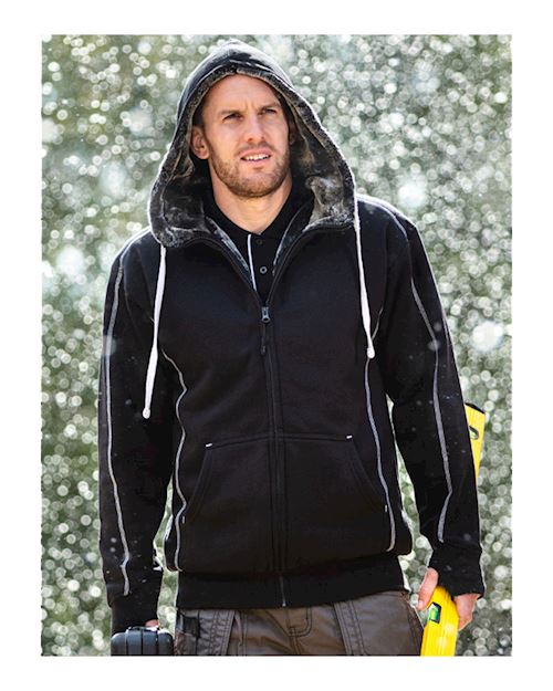 Crane Fur Lined Black Hoodie