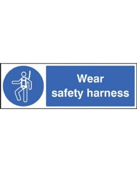 Wear Safety Harness Sign Self Adhesive Vinyl