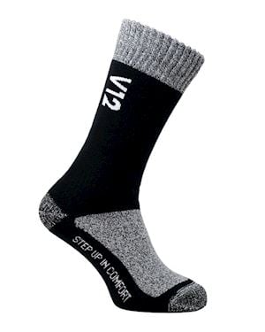 V12 Black Calf Length Hard Wearing Work Socks